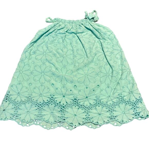 Baby Gap Aqua Blue Green Eyelet Embroidered Tank Dress Girls Size 12-18 Months - Picture 1 of 4